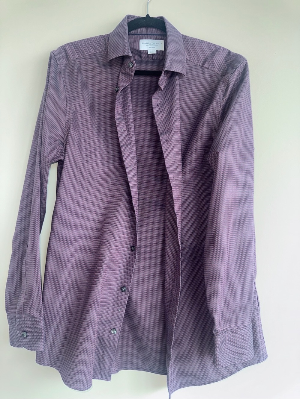 Charles Tyrwhitt Men's Textured Lavender Dress Shirt